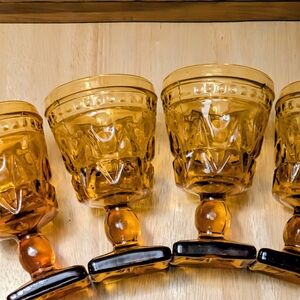 Indiana Glass Amber Goblet Set